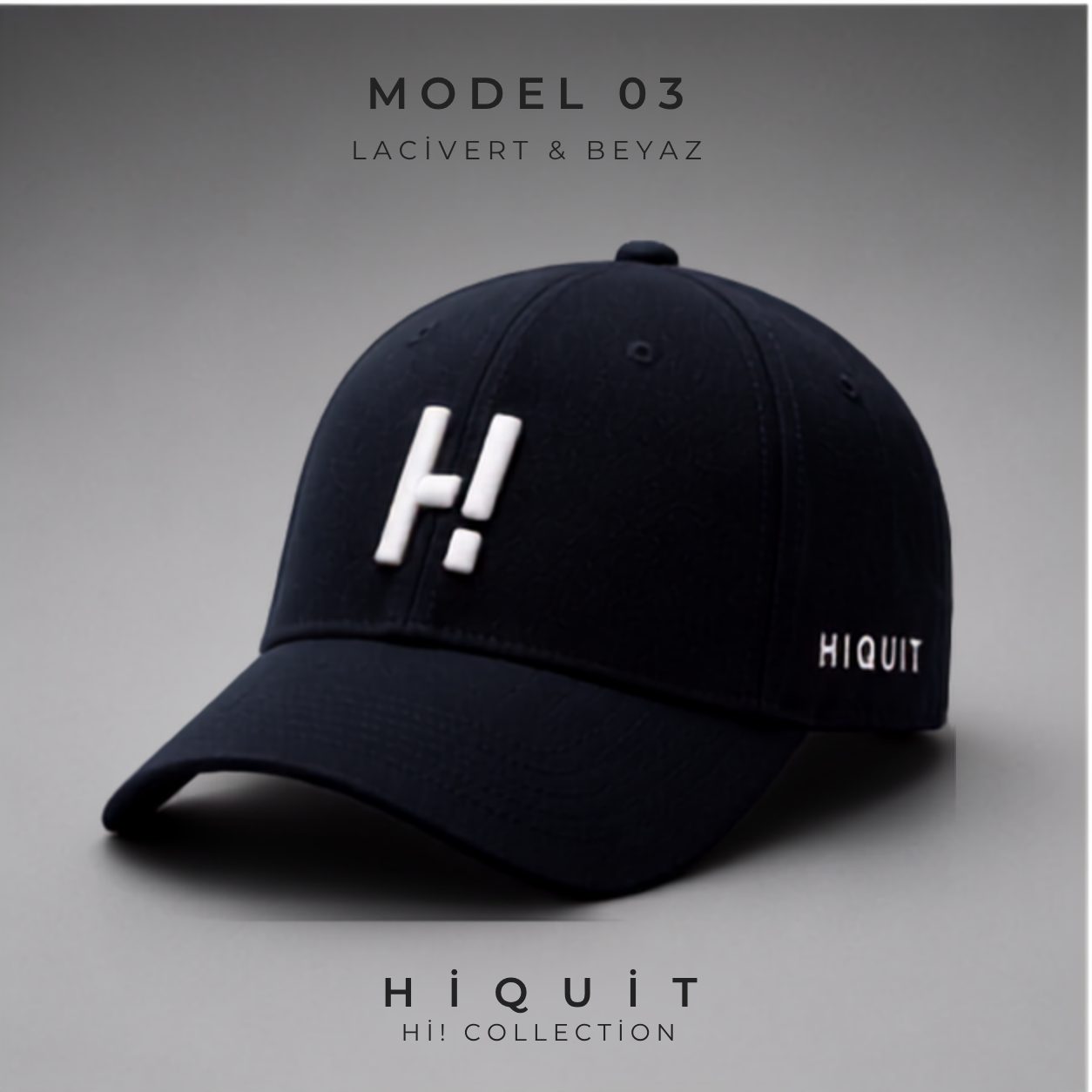 HIQUIT Hi! Collection Lacivert & Beyaz Cap