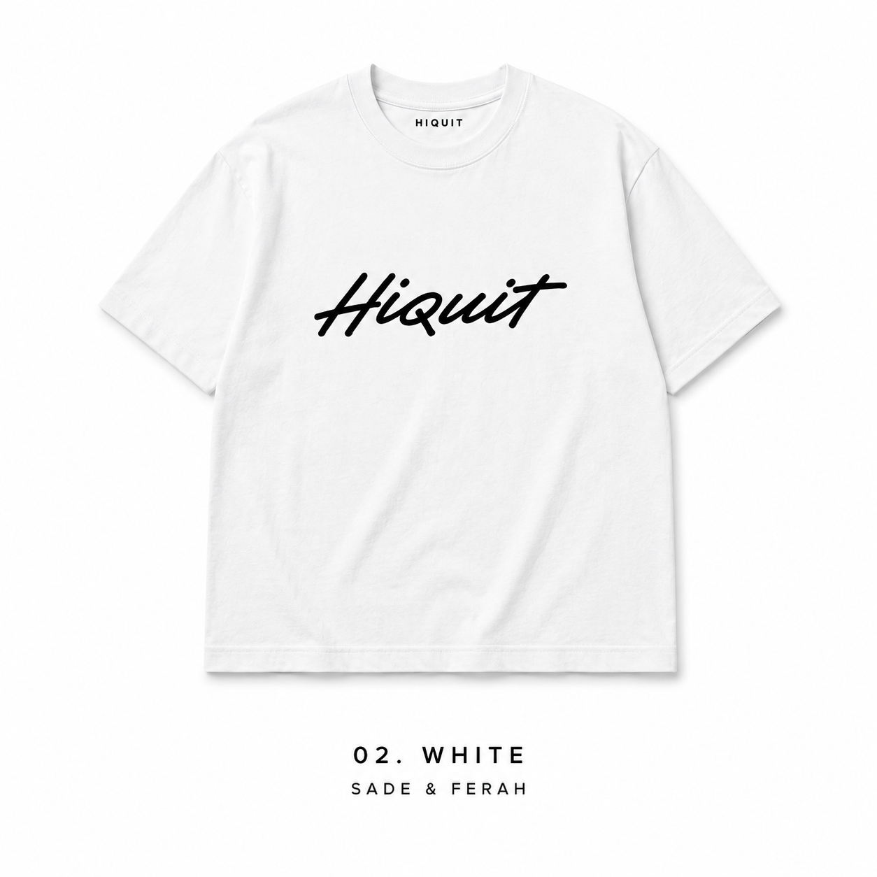 HIQUIT Logo Premium Oversize Beyaz T-shirt